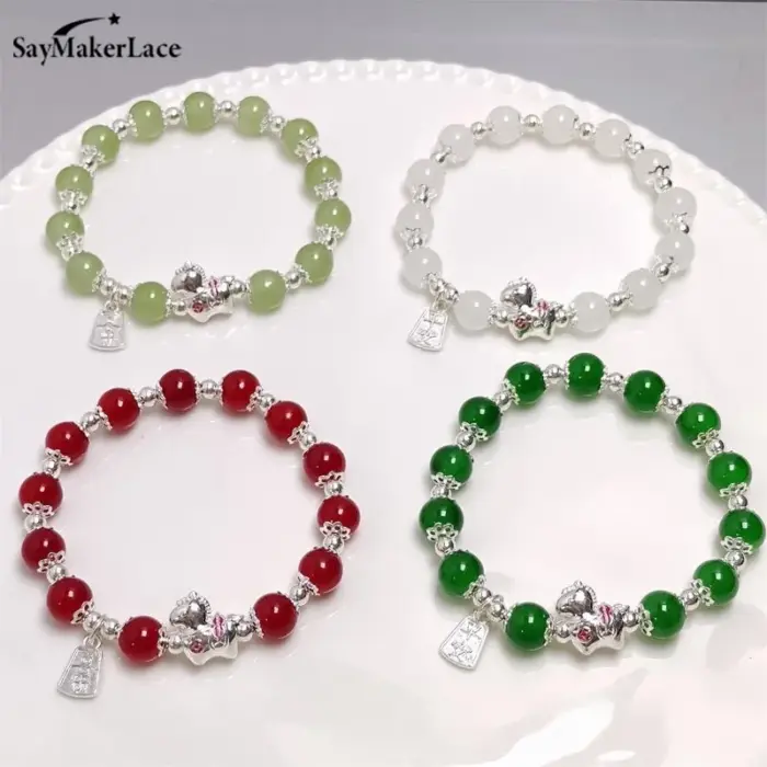 Chinese Style Zodiac Horse Bracelet For Women Men Life Year Amulet Lucky Beads Blessing Bracelet Friendship Couple Jewelry Gift 3