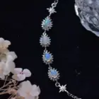 ITSMOS Natural Blue Green Opal Silver Bracelet Lucky wheel Pendant Swing Charm Bangle Classic Jewelry for women special Gift 4
