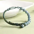 Handmade Stringing Of Beads Lucky Guardian Bracelet Natural A Goods Jade Blue Water Jade Ring Bracelet Peace Amulet 5