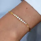 Sweetrain Full Moissanite Bracelets for Women Adjustable Chain 925 Sterling Silver Plated 18K Gold Dainty Bracelet GRA Certified 5