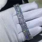 Handmade Lovers Tennis Bracelet Lab Diamond White Gold Filled Party Engagement Bracelets for Women Wedding Accessaries 4