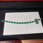 15-18cm 925 Sterling Silver Synthesis Colombian Emerald Bracelets for Women S925 Silver Carbon Diamond Chain Bracelet Bangles 4