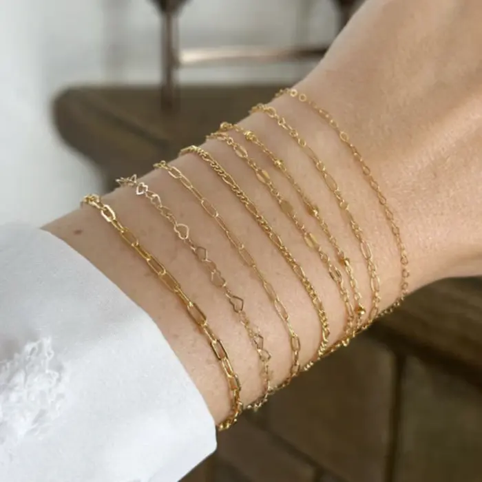Bracelets Gold Bracelets Woman Handmade Bangles Layering Bracelets Water-proof Hypoallergenic Rust-proof Jewelry for Women 1