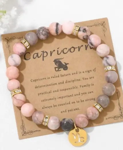 MHS.SUN 12 Zodiac Sign Bead Bracelets With Card Natural Stone Constellation Stainless Steel Bangles Women Men Jewelry Gift 1 MHS.SUN 12 Zodiac Sign Bead Bracelets With Card Natural Stone Constellation Stainless Steel Bangles Women Men Jewelry Gift 1