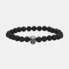 Vintage 925 Sterling Silver Skull Beaded Bracelet Natural Tiger Eye Agate Stone Beads Men Women Couple Fine Jewelry 4