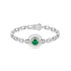 BELLUX 925 Silver Synthetic Zircon Bracelet Green Chalcedony Lucky Buckle Full Diamond Fashion Bracelet 1