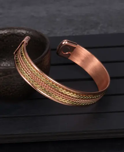 Twisted Pure Copper Bracelets Adjustable 11mm Wide Magnetic Therapy Arthritis Energy Bangles Benefits Cuff Jewelry for Women 3