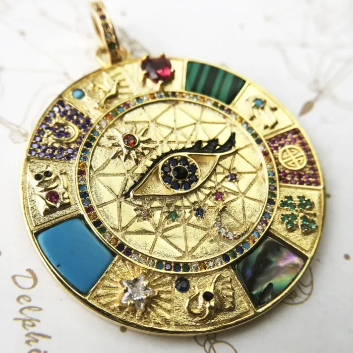 Amulet Magical Lucky Symbol Element Butterfly Nature Tree Dragonfly Cross Pendant Jewelry 925 Sterling Silver Gift For Men Women 4