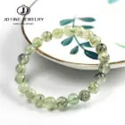 JD Natural Stone Prehnite Beads Bracelet Women Elegant Round Green Grape Stone Charm Yoga Strand Bangles Female Jewelry Gift 1