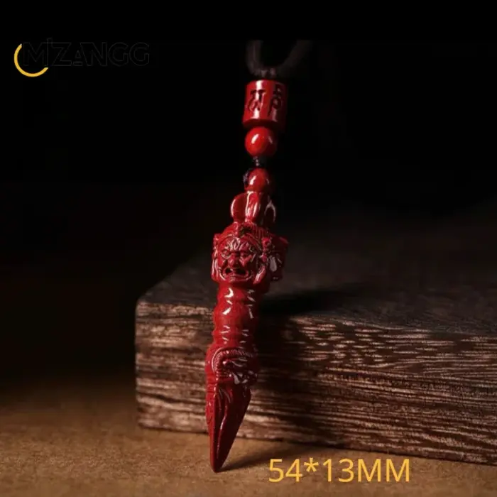 Natural Cinnabar Vajra Pestle Pendant Men Keychain Women Necklace High-end Purple Gold Sand Lucky Amulet Gift 4