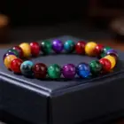 punk jewellery winter passion boho colorful tigers eye glass elastic bracelets for women beaded bangles pulsera mujer 4