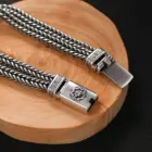 Factory Price 100% Real Solid S925 Silver Hand Woven Heavy Bracelet Men's Fashion Retro Bracelet Personality Vintage Jewelry 5