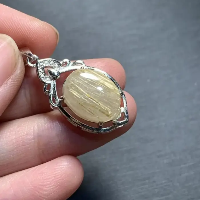 40 OVAL Natural Gold Rutilated Quartz Pendant Necklace Fine Jewelry Handmade Stones Wholesale Healing Energy Gift Lucky Jewelry 6 40 OVAL Natural Gold Rutilated Quartz Pendant Necklace Fine Jewelry Handmade Stones Wholesale Healing Energy Gift Lucky Jewelry 6