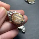 40 OVAL Natural Gold Rutilated Quartz Pendant Necklace Fine Jewelry Handmade Stones Wholesale Healing Energy Gift Lucky Jewelry 5