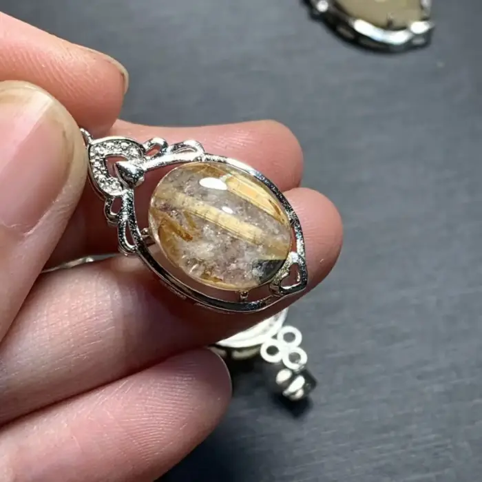 40 OVAL Natural Gold Rutilated Quartz Pendant Necklace Fine Jewelry Handmade Stones Wholesale Healing Energy Gift Lucky Jewelry 5 40 OVAL Natural Gold Rutilated Quartz Pendant Necklace Fine Jewelry Handmade Stones Wholesale Healing Energy Gift Lucky Jewelry 5