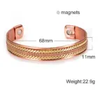Twisted Pure Copper Bracelets Adjustable 11mm Wide Magnetic Therapy Arthritis Energy Bangles Benefits Cuff Jewelry for Women 2