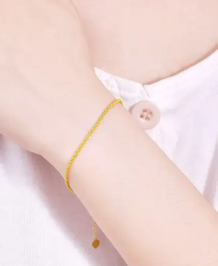 Authentic Real 18K Gold AU750 Twisted Bracelet Exquisite Delicate Gift Classic Present For Women Adjustable Fine Jewelry 5