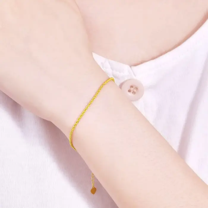 Authentic Real 18K Gold AU750 Twisted Bracelet Exquisite Delicate Gift Classic Present For Women Adjustable Fine Jewelry 5 Authentic Real 18K Gold AU750 Twisted Bracelet Exquisite Delicate Gift Classic Present For Women Adjustable Fine Jewelry 5