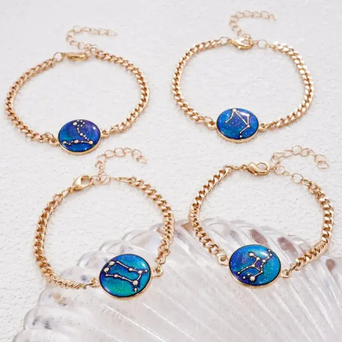 Zodiac Bracelet for Women 12 Constellation Sign Bracelet Color Changing Bracelet Temperature Sensing Mood Jewelry 4
